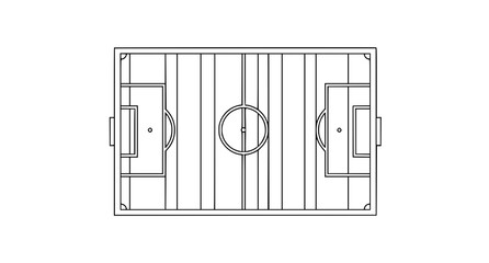 Minimal soccer pitch outline vector football field diagram © ROJINA