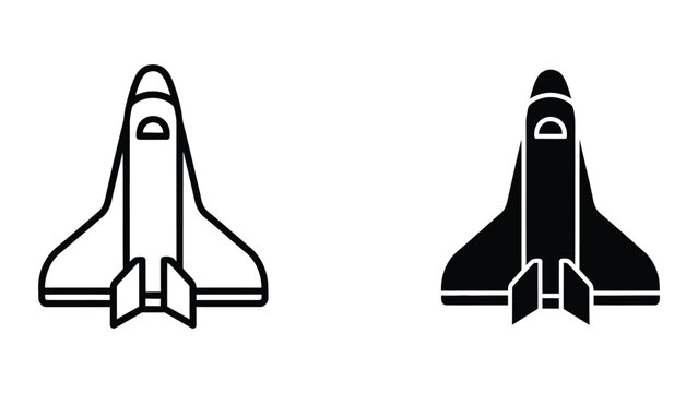 Space shuttle vector icon with hijab design front view