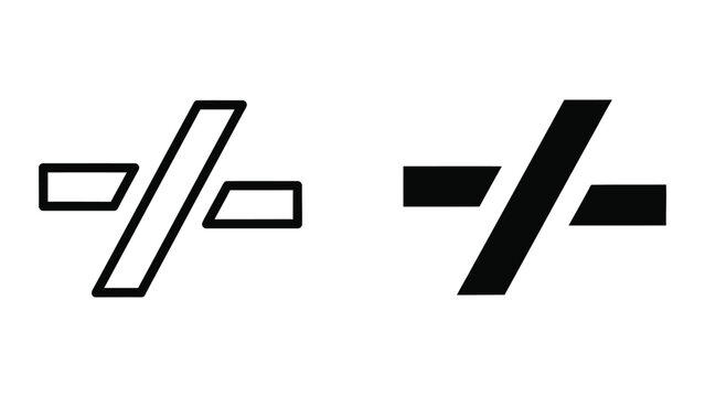 Minimalist division and fraction vector icons set