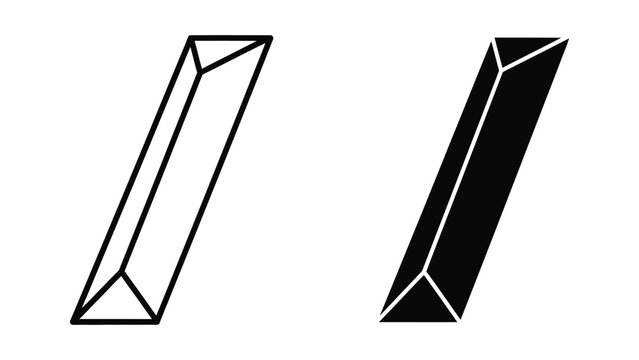 Minimalist 3d trapezoid prism vector illustration