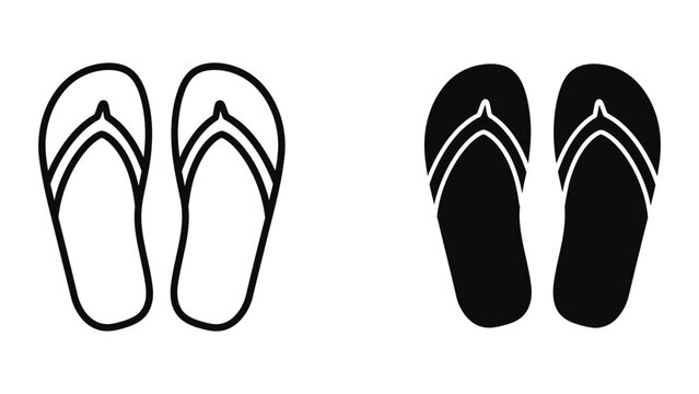 Black and white flip flops pair with straps