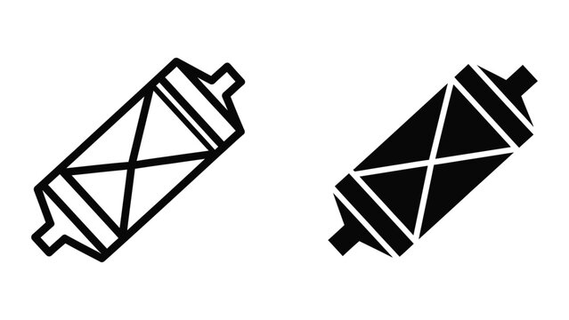 Minimalist black and white brake caliper vector icons