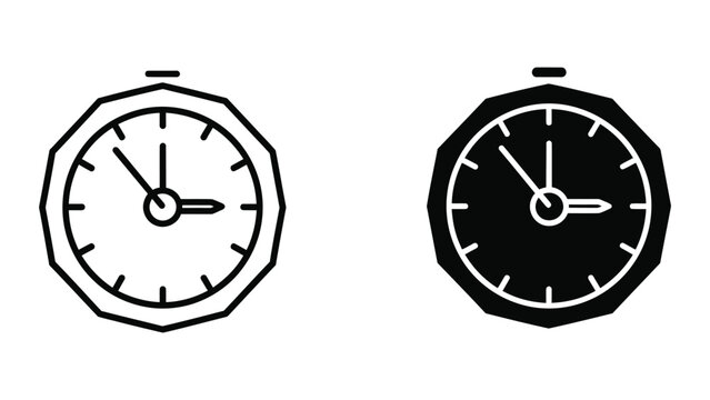 Minimalist analog stopwatch and clock icons