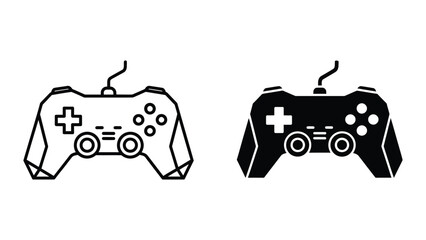 Black and white game controllers for gaming design © MDALI