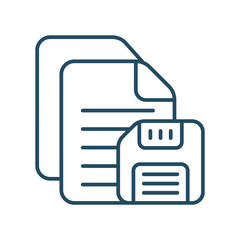 Fototapeta premium Documents and floppy disk icon data storage and backup isolated on transparent background