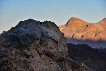 Fototapeta premium Scenic view of lava field near Mt. Teide in central Tenerife in the Canary Islands