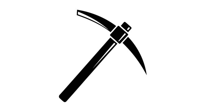 Vector illustration of pickaxe icon, mining tool symbol on a transparent background