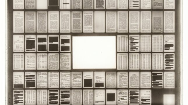 Vintage Microfiche Film Sheet With Blank Center Frame