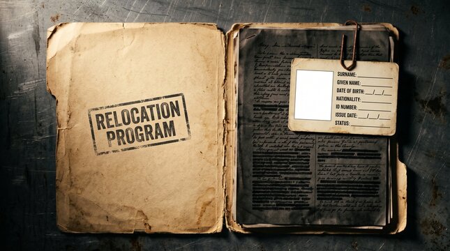 Relocation Program Classified Dossier With Blank ID Card