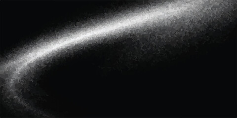 Abstract glowing white light streak curve on dark grainy background © Romana