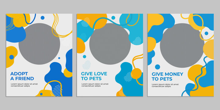 Pet Adoption and Welfare Posters with Abstract Design