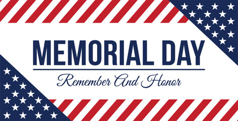 Memorial day patriotic banner remember and honor fallen heroes usa holiday graphic © Farjana