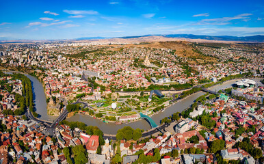 Tbilisi old town aerial panoramic view © saiko3p