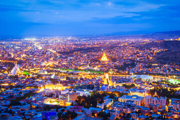 Tbilisi old town aerial panoramic view © saiko3p