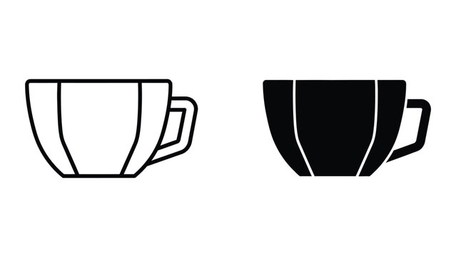 Black and white mug with liquid contrast illustration