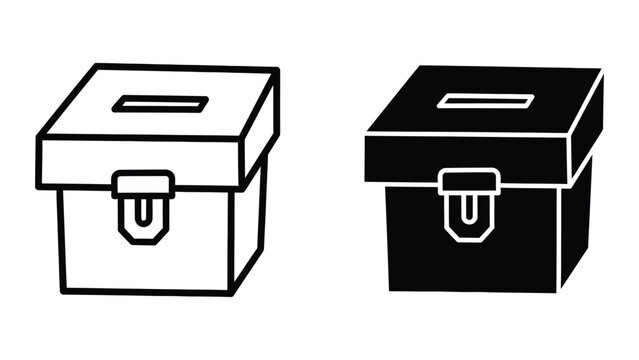 Two voting ballot boxes side by side illustration
