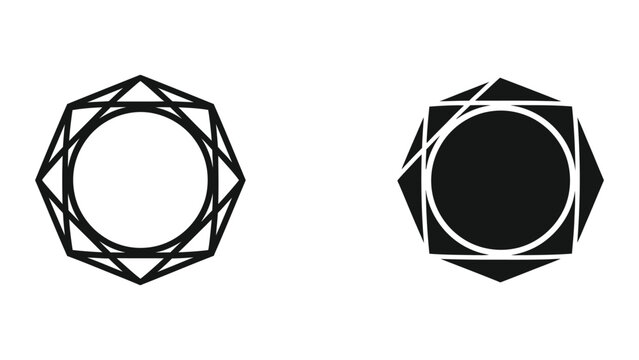 Geometric polygon with inscribed circle design