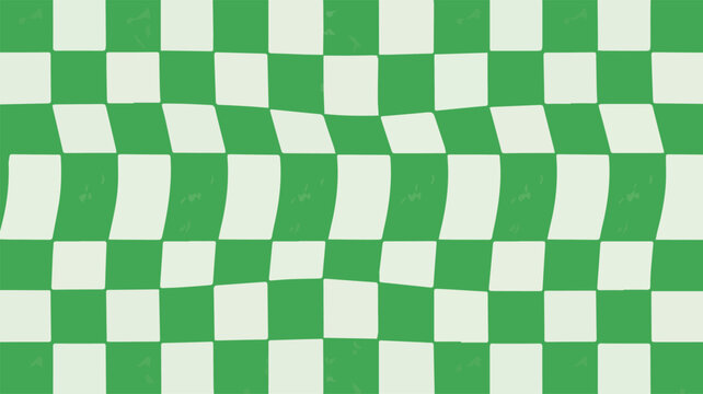 Green and white checkered pattern background texture