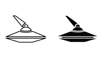 Flying saucer with alien antenna illustration © MSTAFIYA