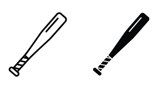 Baseball and softball bat comparison illustration