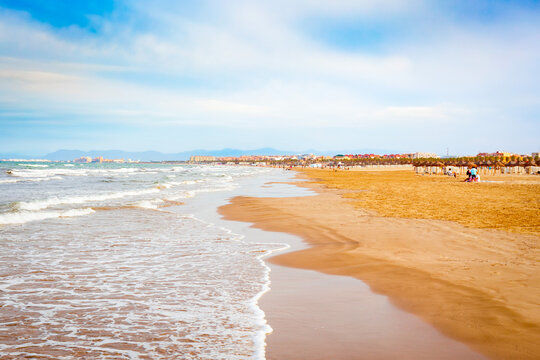 Valencia city beach in Valencia city, Spain