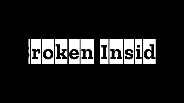 Broken inside word puzzle pieces on black background