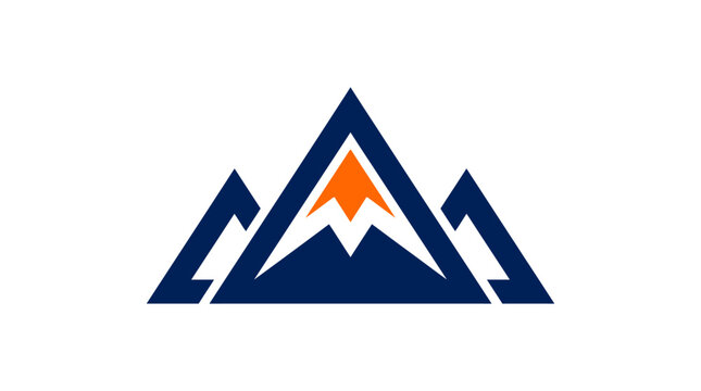 Abstract Geometric Mountain Peak Logo Design, Summit, Adventure, Nature