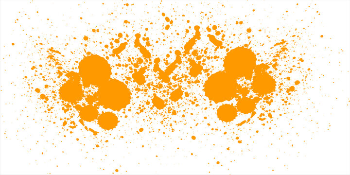 orange watercolor painting splash splatter grunge graphic element