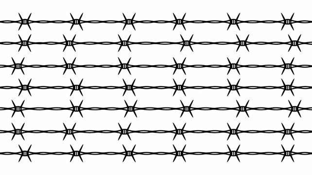 barbed wire pattern on a white background a repeating security fence illustration