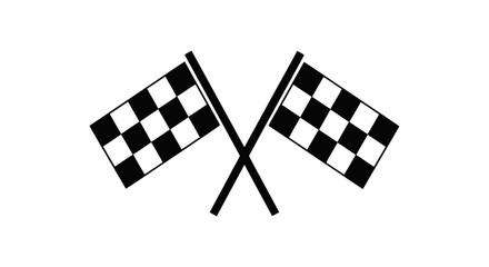 Fototapeta premium Vector illustration of crossed checkered flags icon on a transparent background