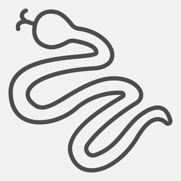 Viper snake, python line icon, tattoo artwork concept. Vector graphics. Animal sign with outline style for mobile or web design.