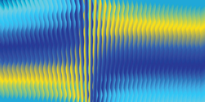 Vibrant blue and yellow wavy pattern
