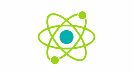 Simplified atomic model illustration with nucleus and orbiting electrons © Colorwave Studio