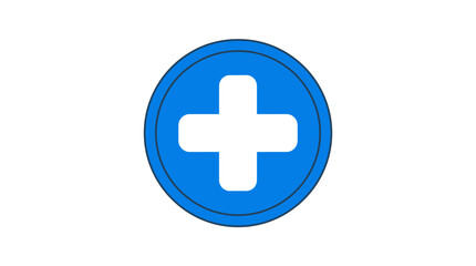Fototapeta premium Blue Medical Cross Icon on White Background