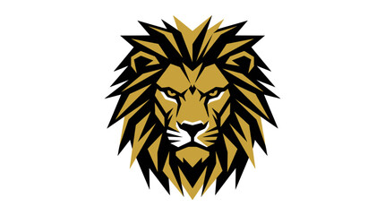 Obraz premium Stylized Lion Head Logo Icon - Bold Geometric Design