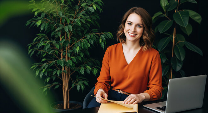 Legal service representative reviewing paper documents and contract agreements for insurance claim processing or tax accounting assistance using computer for data entry management