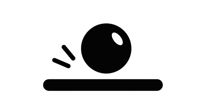 Vector illustration of icon of a ball bouncing on a flat surface on a transparent background
