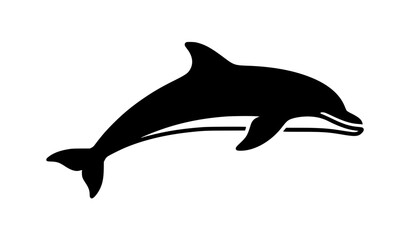Fototapeta premium Simple Dolphin Icon Vector Illustration Isolated on White Background