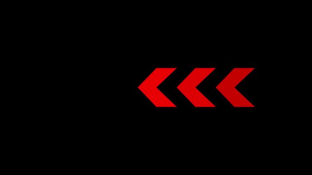 Direction concept, neon arrow icon, arrows indicates the direction of the overlay video layer. and looping neon line arrow icon 4k video animation .