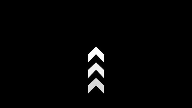 Direction concept, neon arrow icon, arrows indicates the direction of the overlay video layer. and looping neon line arrow icon 4k video animation .