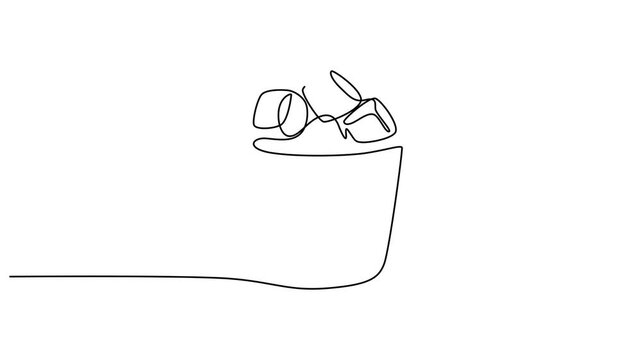Continuous line drawing bucket, filled bucket, line art bucket, simple icon 4k video