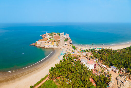 Murudeshwara Temple aerial panoramic view in India