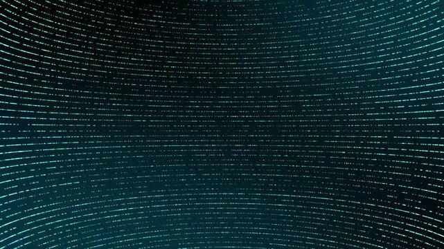 Abstract Background of Curved Rows of Glowing Digital Data Points