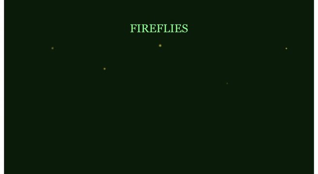 Fireflies glowing in the dark night sky cinematic animation background overlay