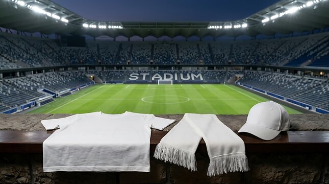 Stadium Overview with Sports Merchandise