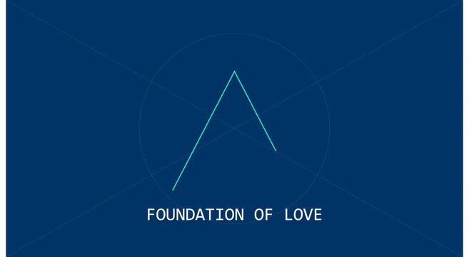 Foundation of love minimalist line animation on blue animation background