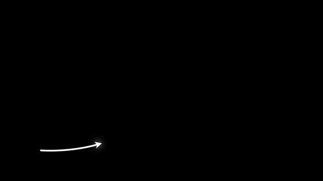 Business growth arrow and graph chart, Business line arrow, improvement, business strategy, arrow rising up. Arrows animation black background white color 4k video animation.