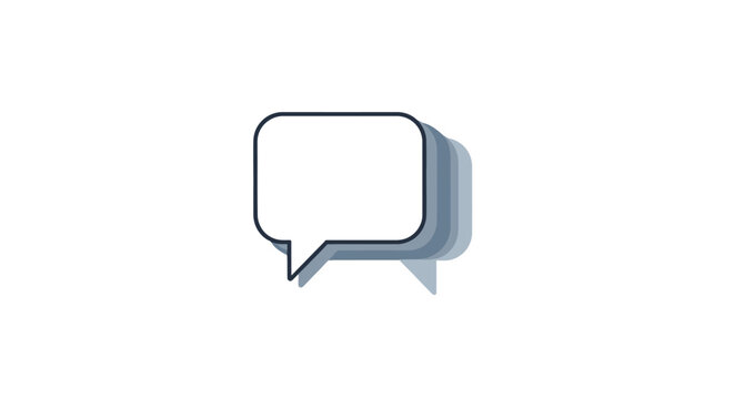 A simple speech bubble icon on white.