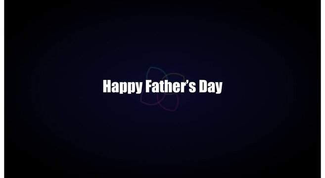 Happy father's day animated greeting with abstract colorful floral motion animation