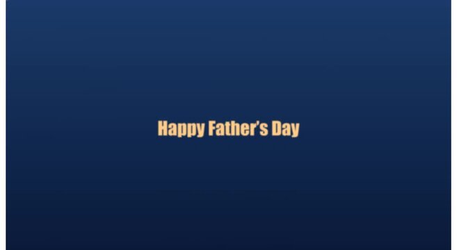 Happy father's day animated text greeting on blue animation background